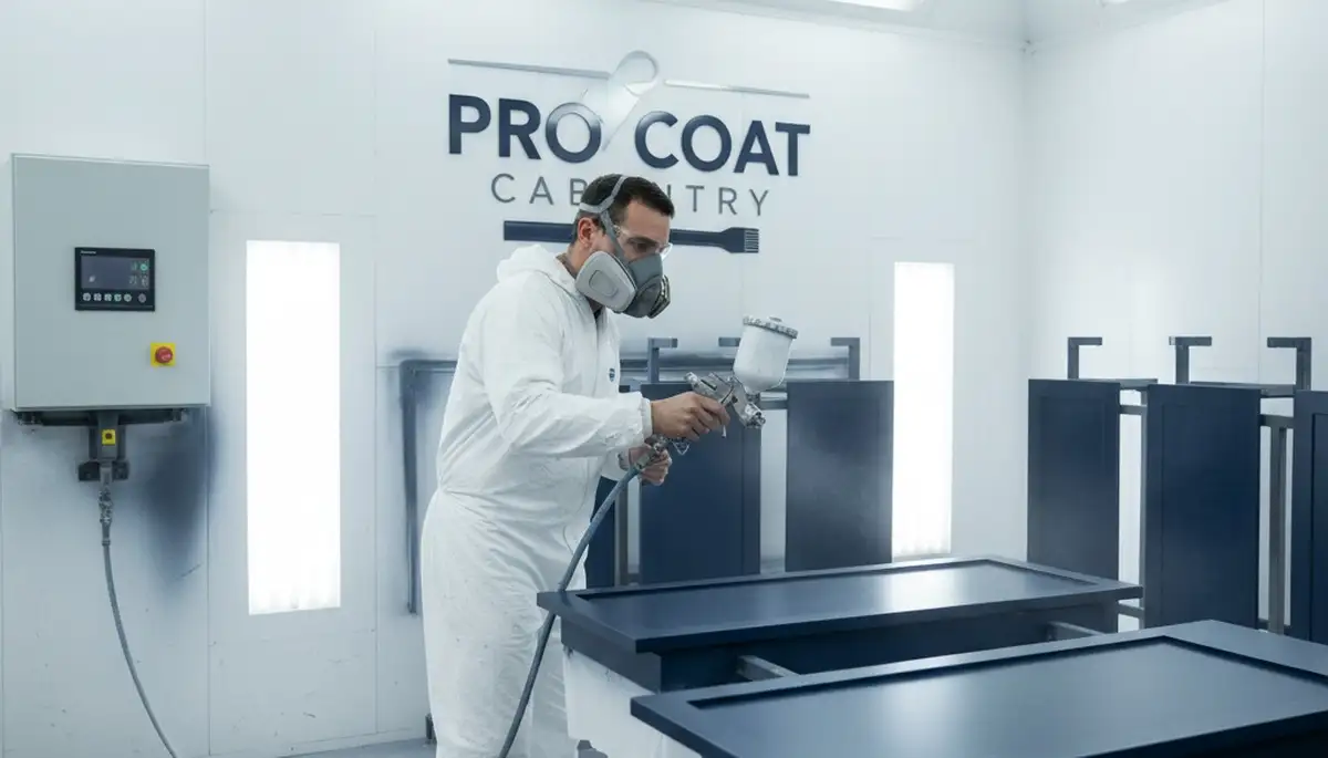 Professional cabinet painting and refinishing in a modern Pittsburgh, PA kitchen by expert painters