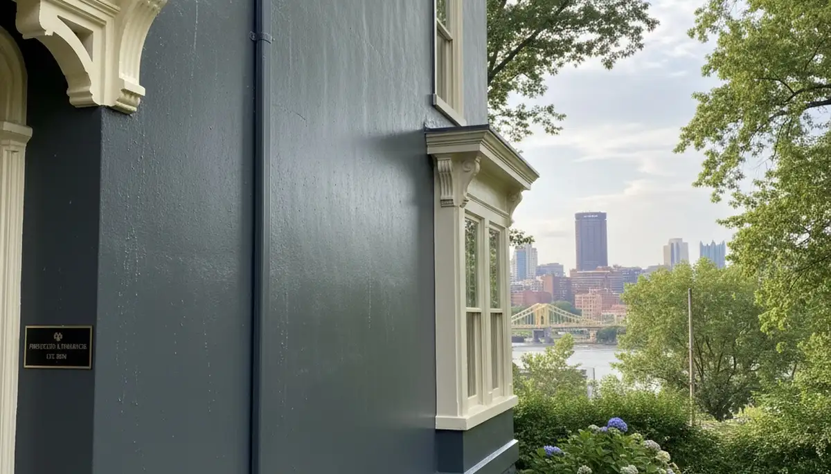 Freshly painted Pittsburgh, PA home exterior with smooth, weather-resistant finish by professional painters