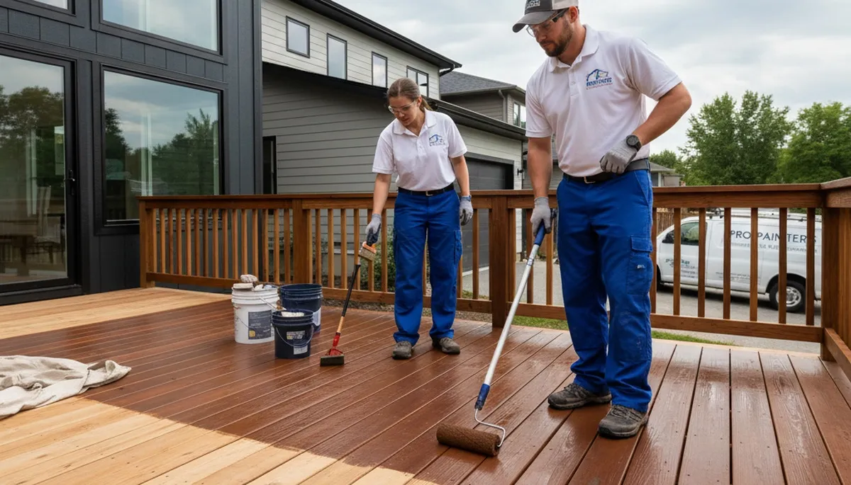 Professional deck staining service in Pittsburgh, PA protecting wood from weather damage