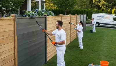 Professional fence painting by expert house painters in Pittsburgh, PA for lasting weather protection
