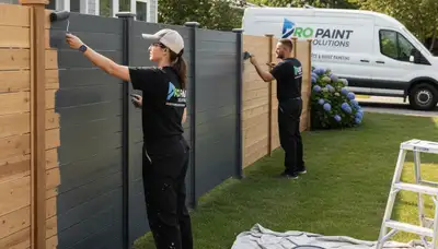 Professional fence painting in Pittsburgh, PA by expert painters protecting wood from weather damage