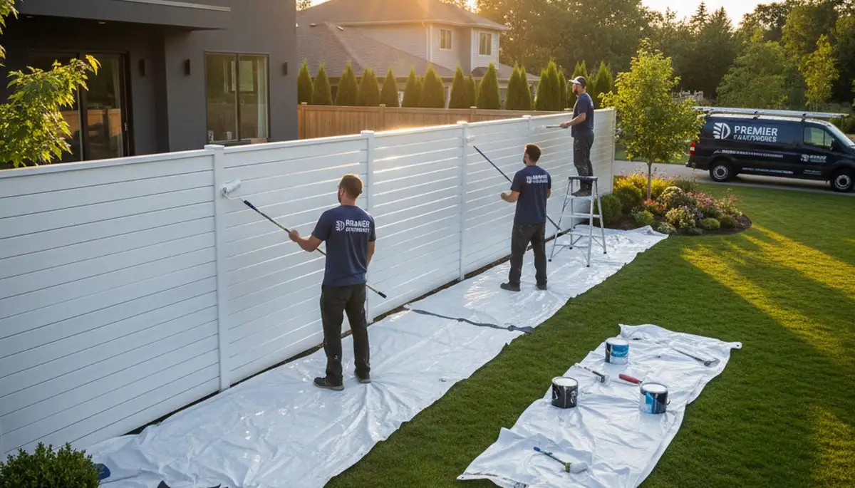 Professional fence painting in Pittsburgh, PA by expert house painters protecting wood from weather