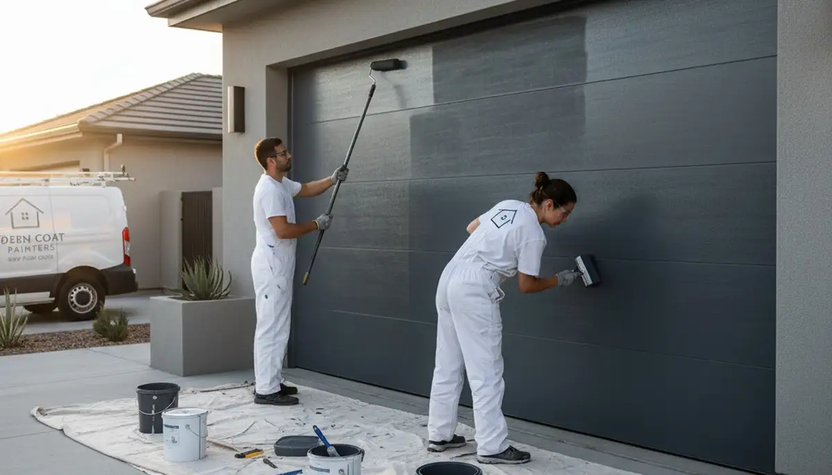 Professional garage door painting in Pittsburgh PA by expert house painters improving curb appeal