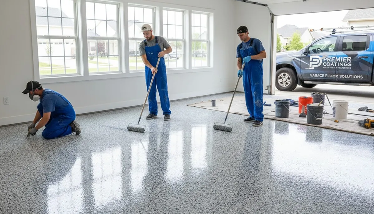 Professional epoxy garage floor coating in Pittsburgh PA for durable, moisture-resistant finish