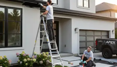 Professional gutter painting on a Pittsburgh, PA home to protect metal and boost curb appeal