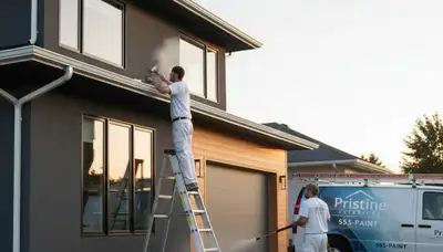 Professional gutter painting service on a Pittsburgh, PA home exterior for weather protection and curb appeal