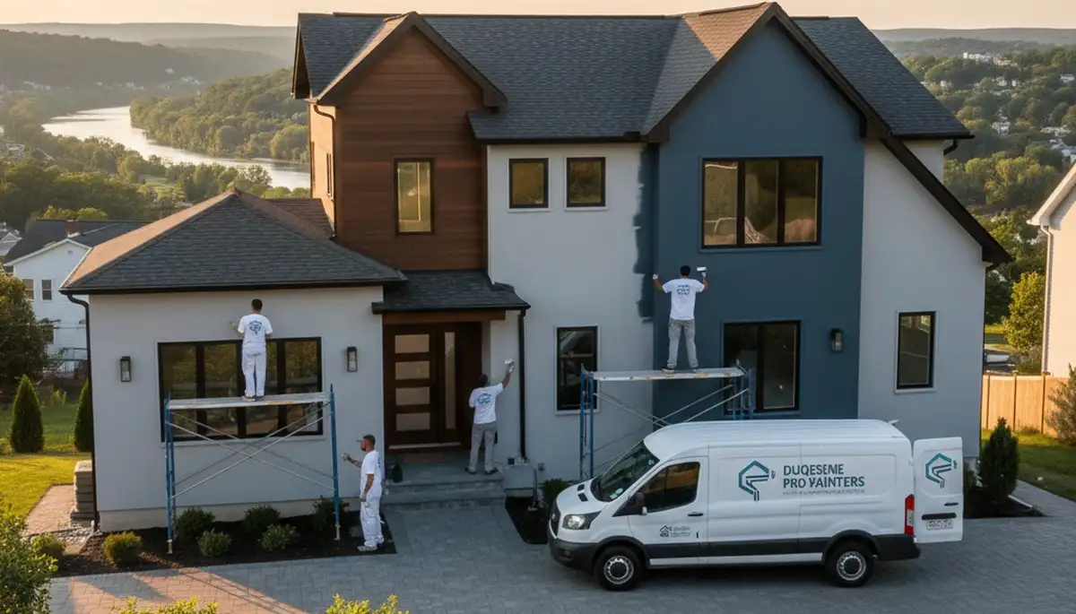 Professional house painters in Pittsburgh PA painting home exterior siding