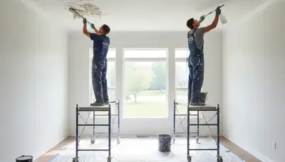 Professional popcorn ceiling removal in Pittsburgh, PA home by expert house painters