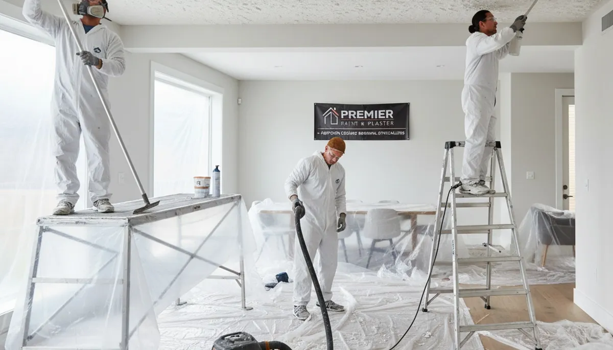 Professional popcorn ceiling removal in Pittsburgh PA home by expert painting contractors