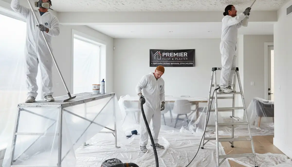 Professional popcorn ceiling removal in Pittsburgh PA home by expert painting contractors