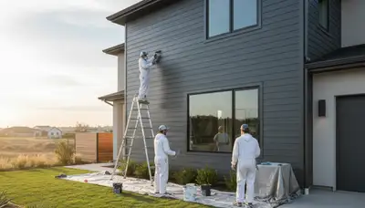 Professional siding painting on a Pittsburgh PA home by expert exterior house painters